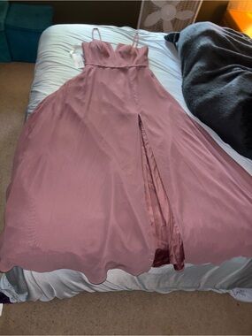 Azazie Rose-Mauve Spaghetti Strap Dress